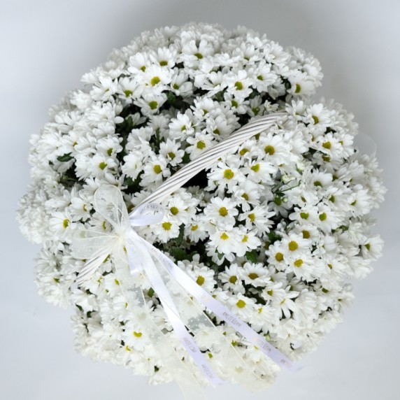 Корзина ХL с хризантемами — фото товара